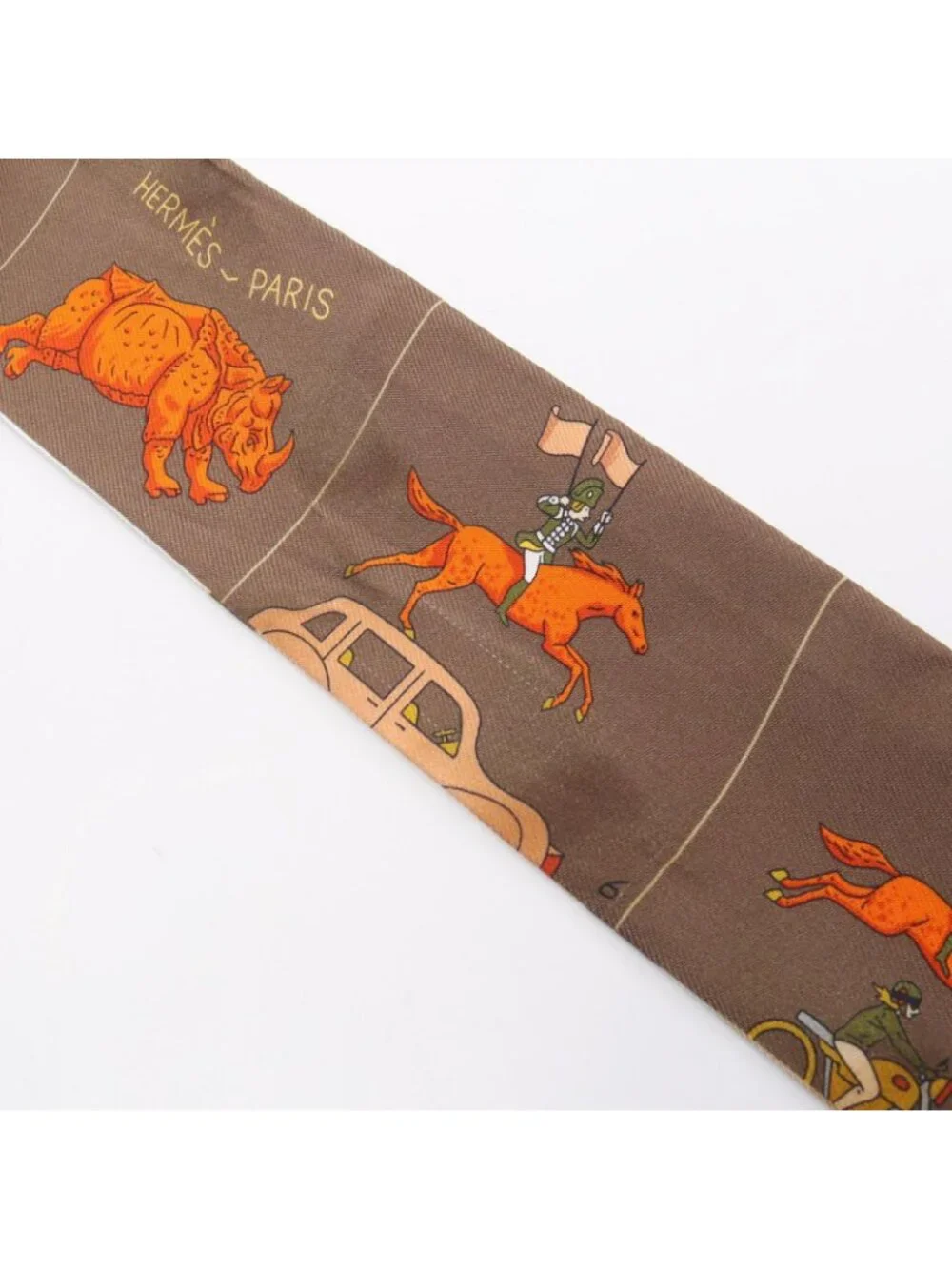 Hermes Scarf Twilly Parade Ribbon Silk